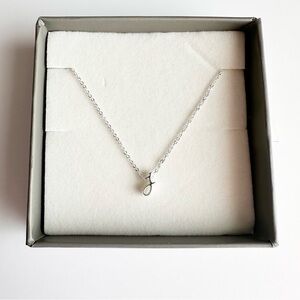 Lowercase j Script Initial Silver Dainty Necklace
